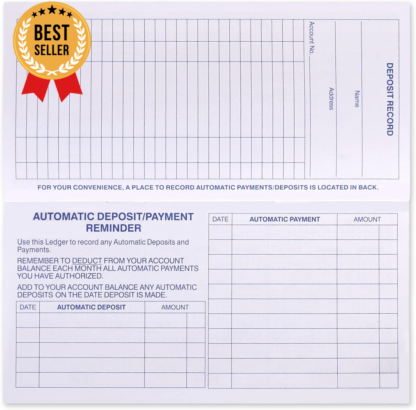 24 PCS Check Registers for Personal Checkbook, Easy to Read Checkbook Register