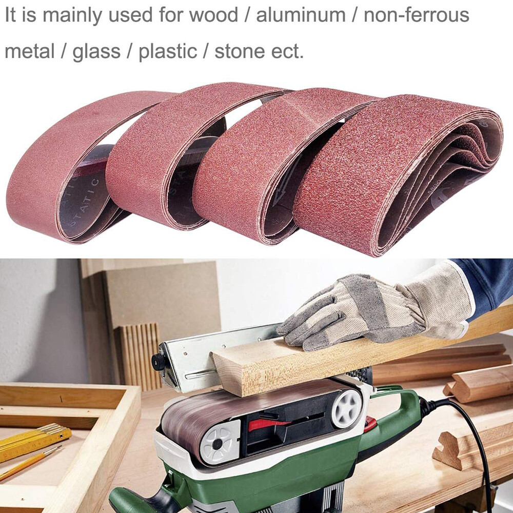 20PCS Sanding Belt 40 60 80 120 150 240 400 Grit Belts Sander Sandpaper 3×21 In