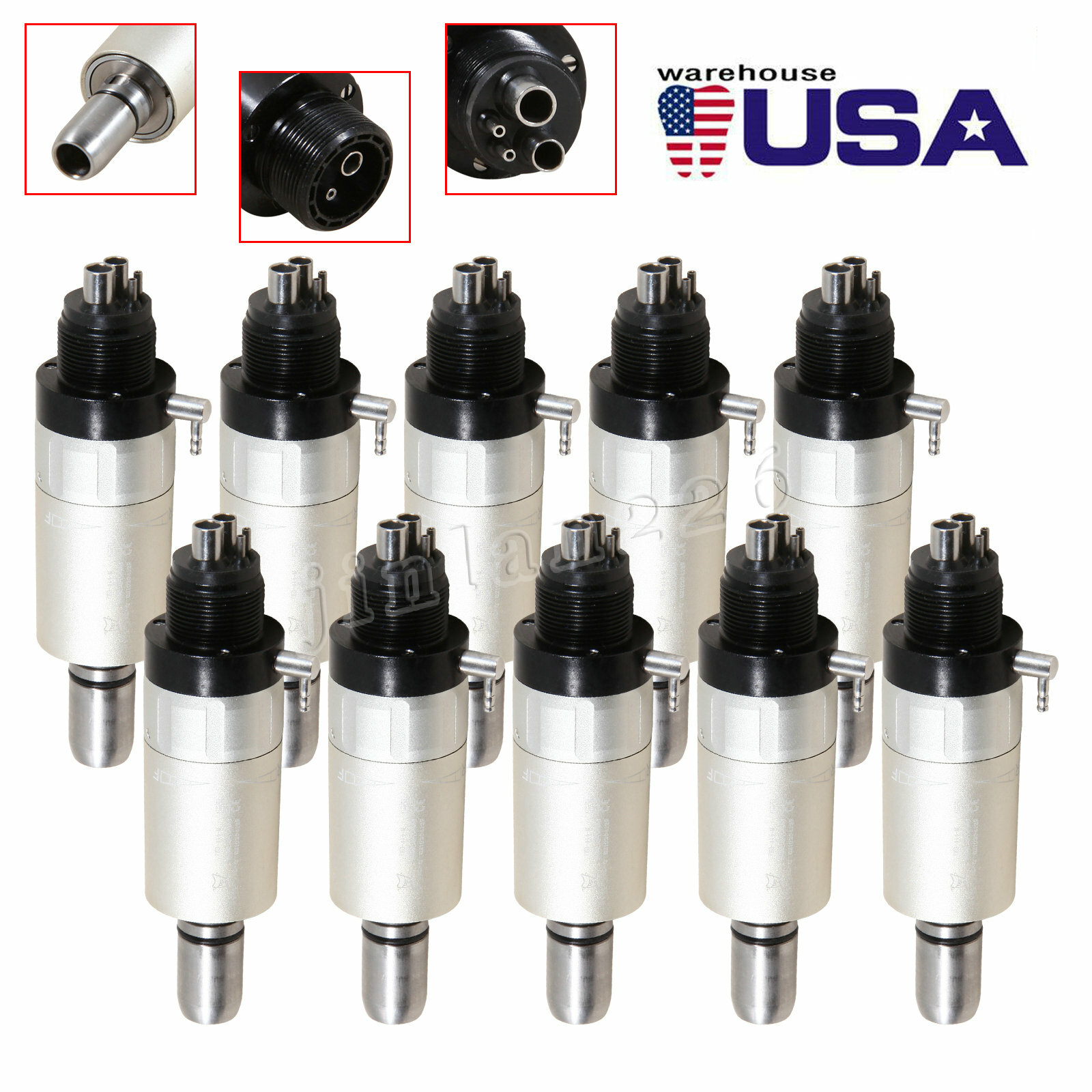 USA Dental Slow Low Speed Handpiece Air Motor 1:1 Direct Drive 4 Hole