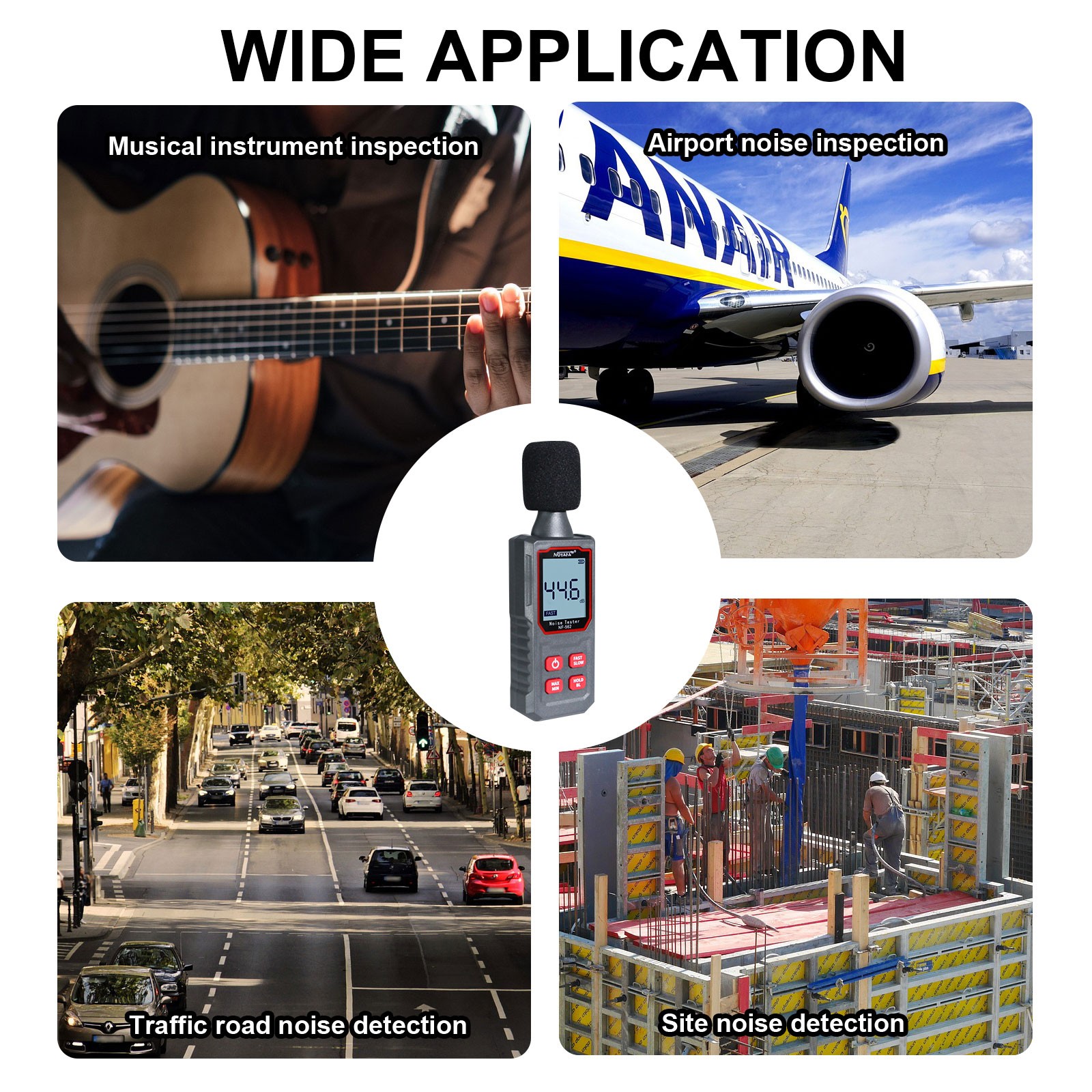 30-130dBA Digital Decibel Meter Noise Meter Handheld Sound Level A Double Meter