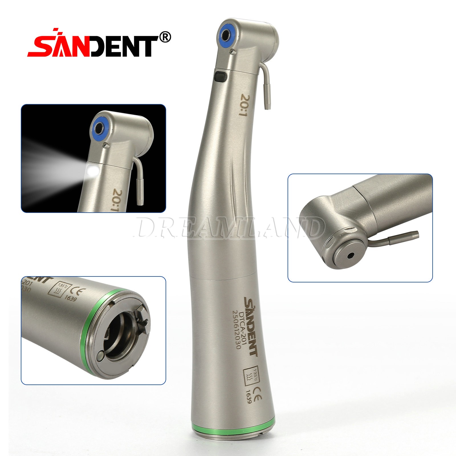 Dental 20:1 LED Fiber Optic Implant Contra Angle Handpiece SG20L Fit NSK Ti-Max