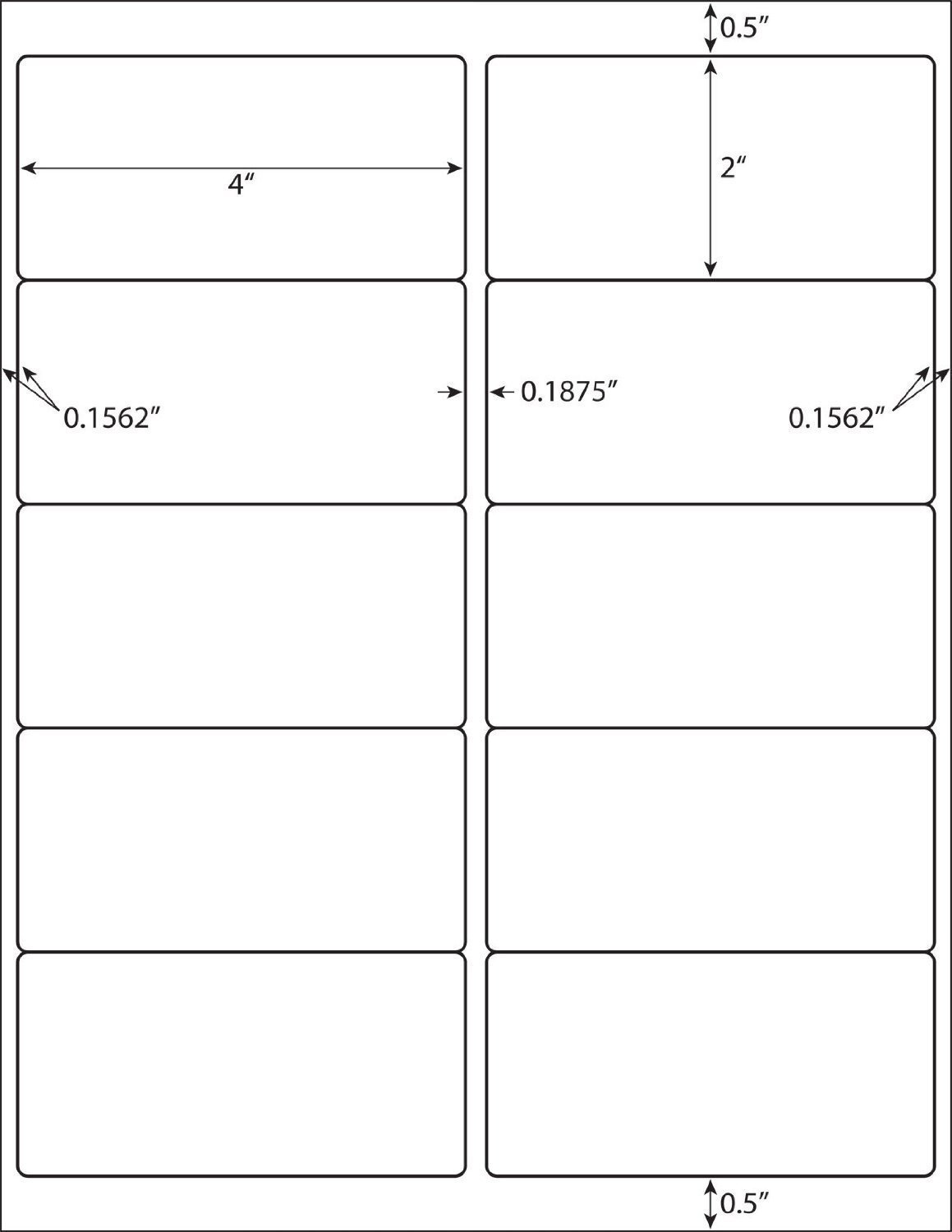 1000 Address Shipping Labels Laser Ink Jet 100 Sheets 2″x4″ 10-UP 10 Per Sheet