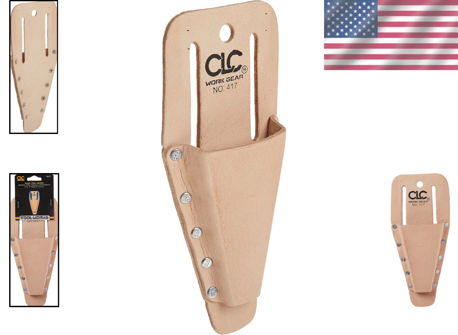 CLC 417 Leather Plier Tool Holder Beige Durable Molded Slip Pocket