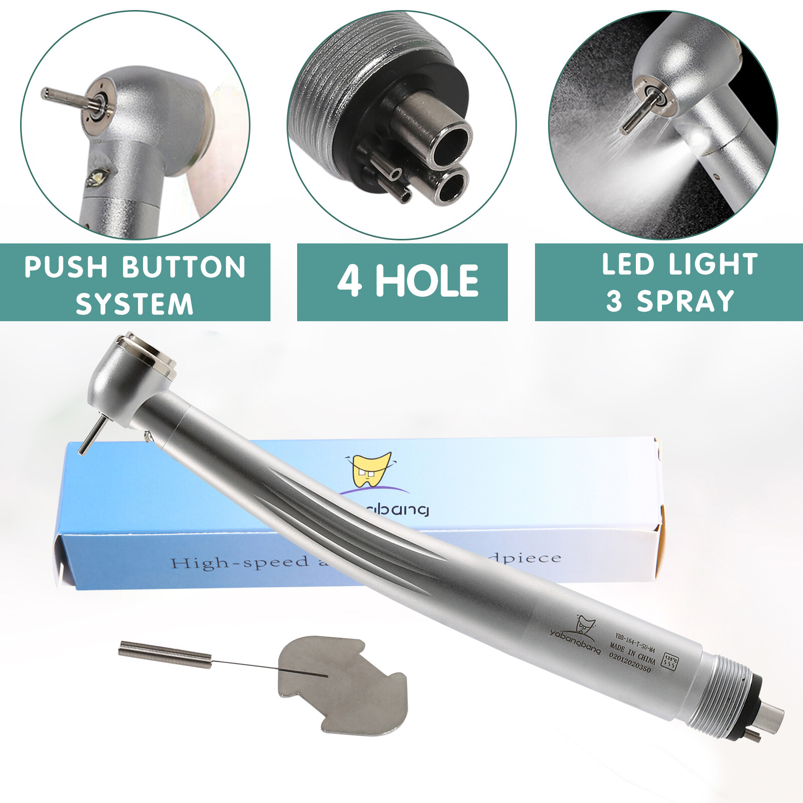 E-generator Dental LED Fiber Optic High Speed Handpiece Internal Triple Spray