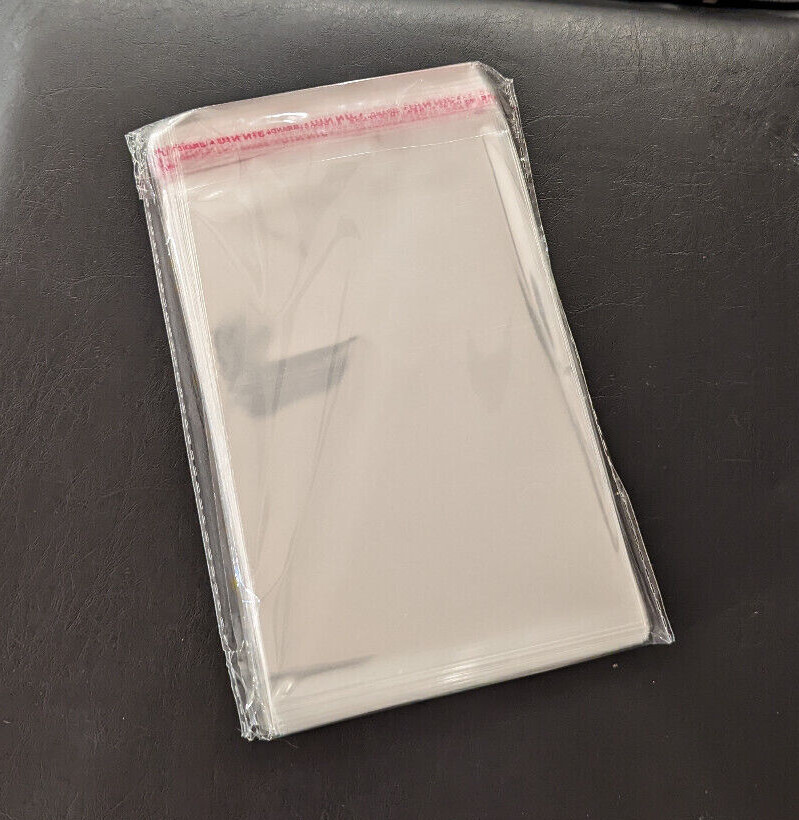 100 Resealable Cellophane Self Adhesive Bags – Clear Seal Cello Plastic bags OPP