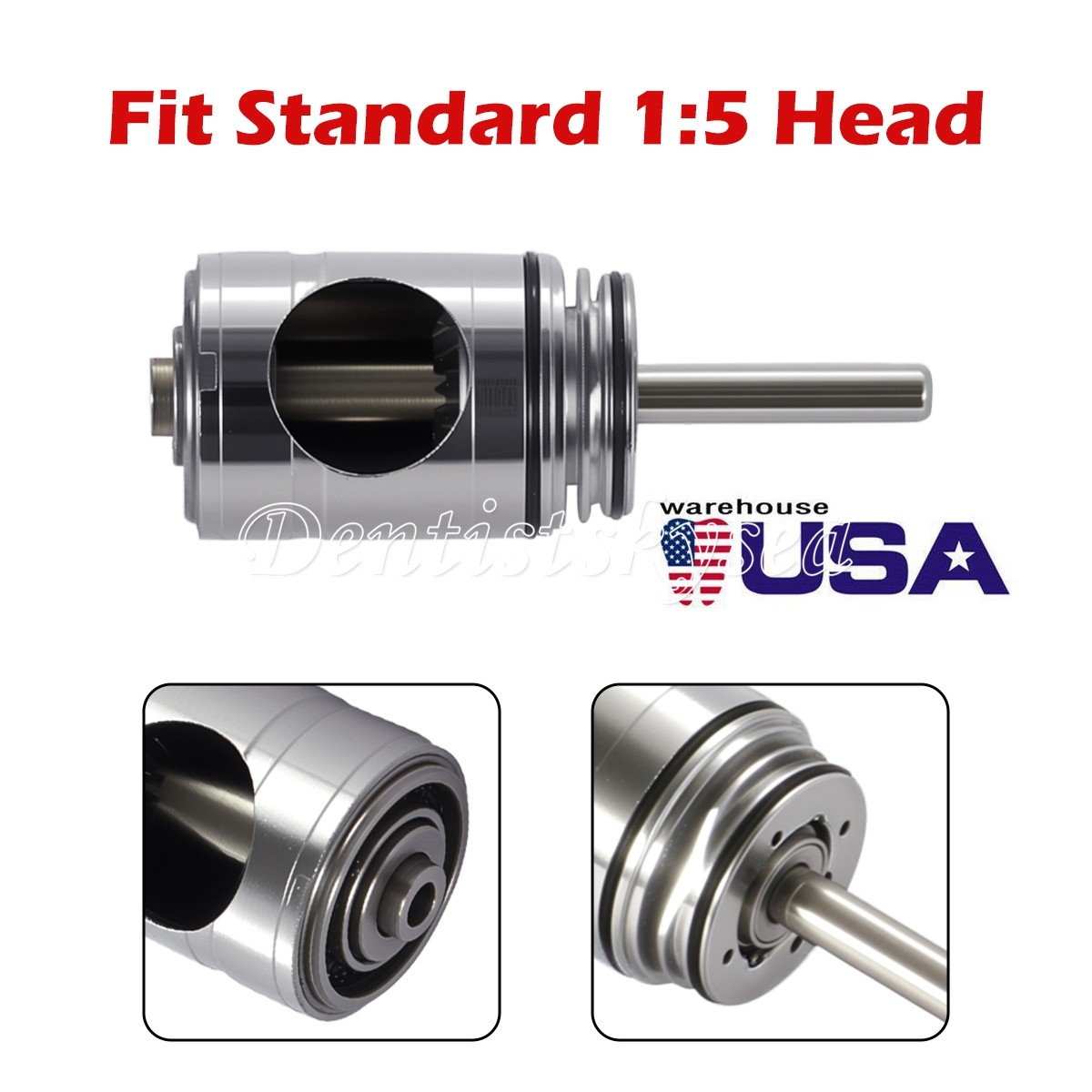 Standard Head Dental 1:5 Fiber Optic Low Speed Handpiece Contra Angle Cartridge