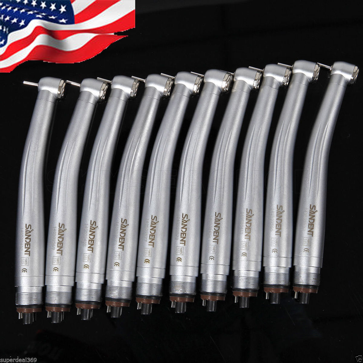 10 SANDENT NSK Style Dental High Speed Handpiece Push Button Standard Head 4H ST