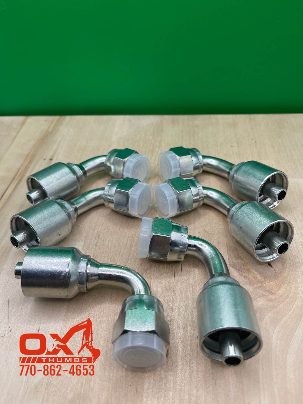 6 Pack Aftermarket Parker 43 Series 1J943-8-6 1/2″ ORFS Female 90 To 3/8″ Hose