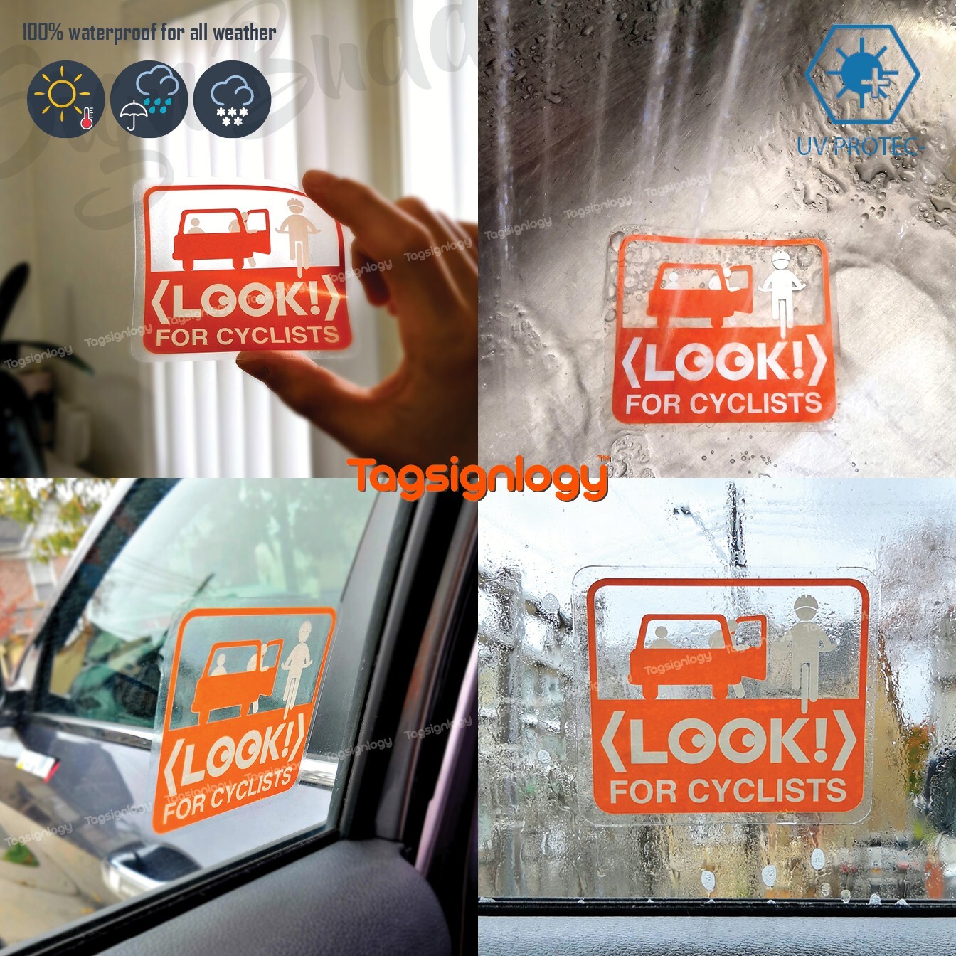 (4 pcs) In Car Camera Recording Stickers Dash Cam Video on Board Bumper Decals