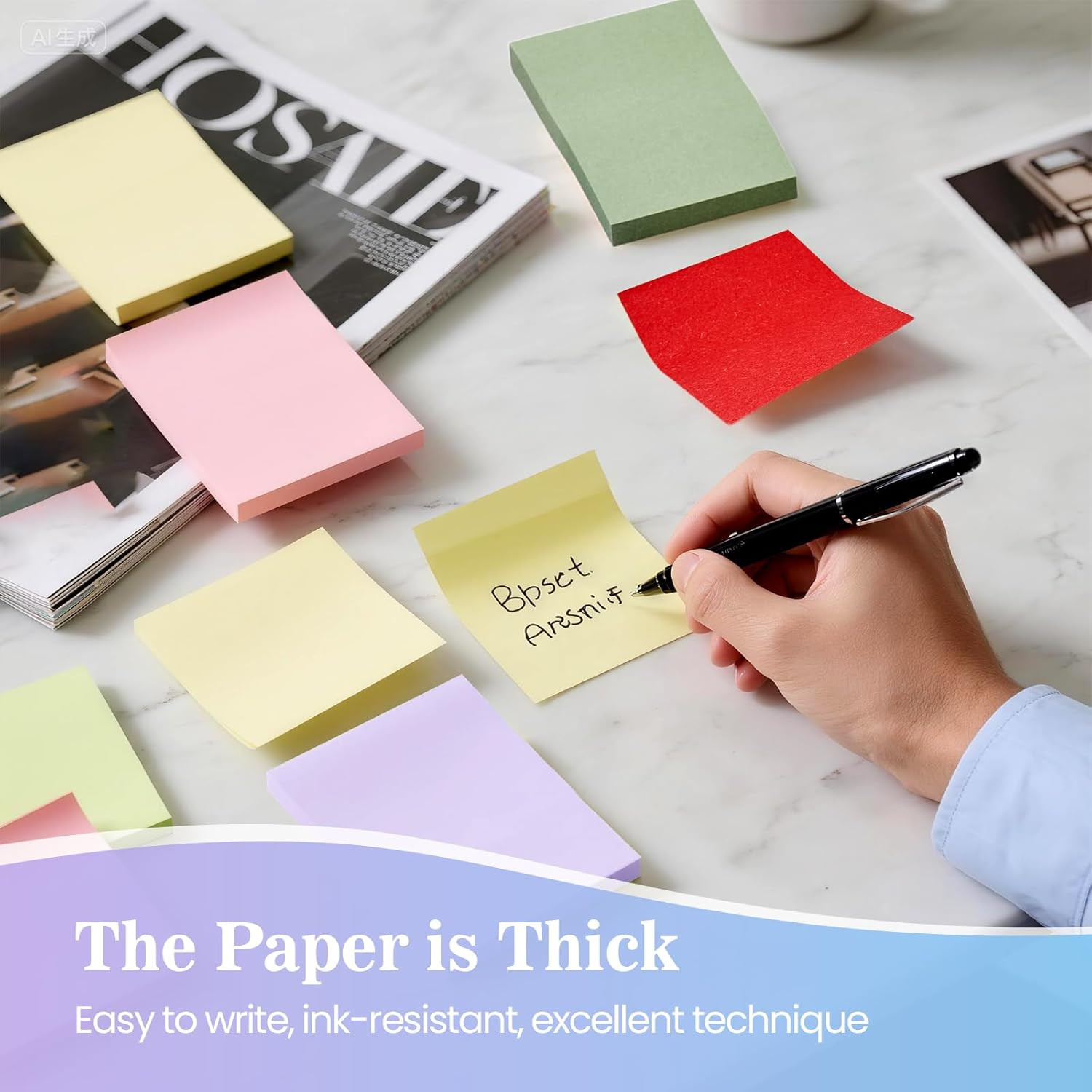 (40 Pads) Sticky Notes 1.5×2 in, 16 Colors Post Self Stick Pad Its, Clean Remova
