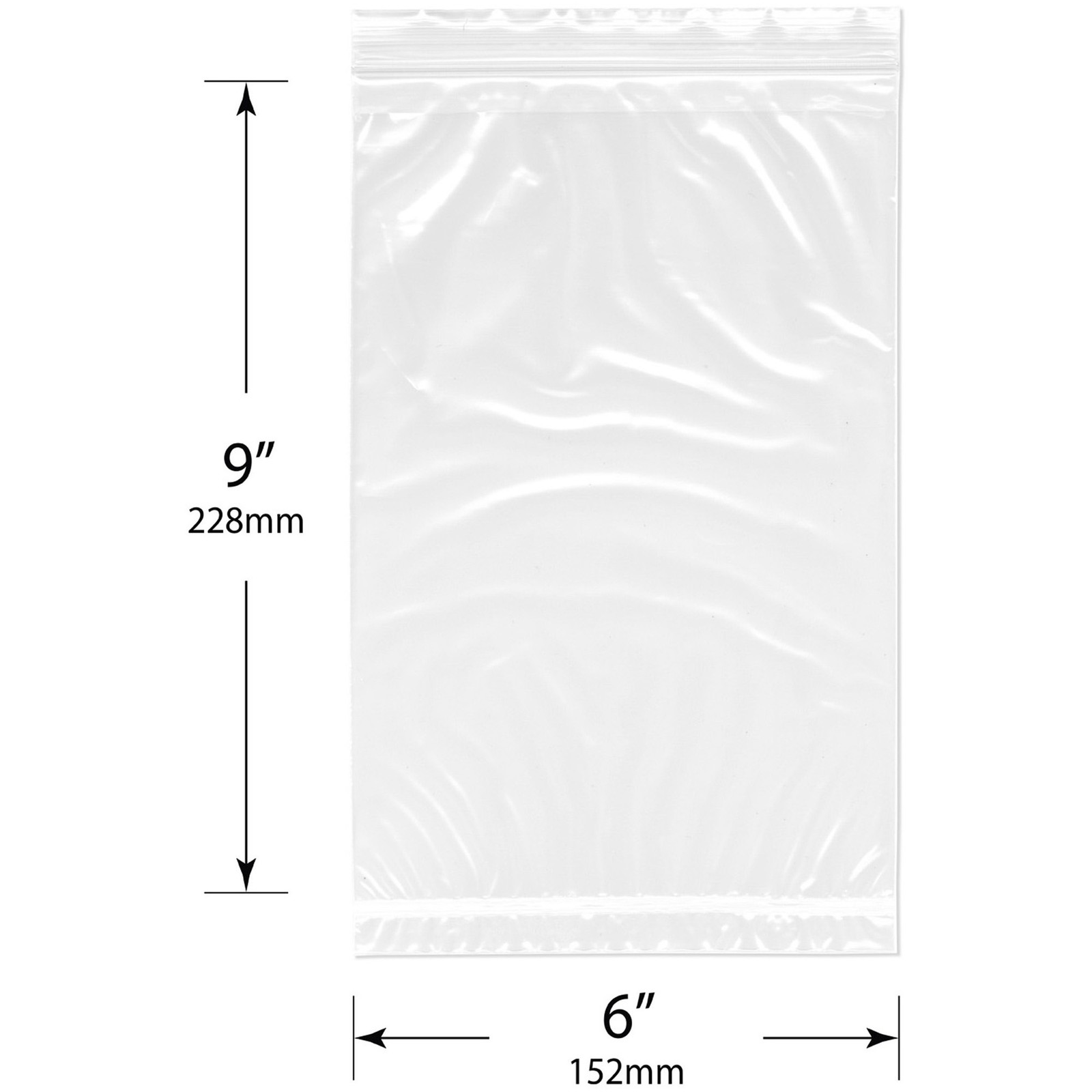 Plymor 6″ x 9″, 2 Mil with Pouch Zipper Reclosable Plastic Bags