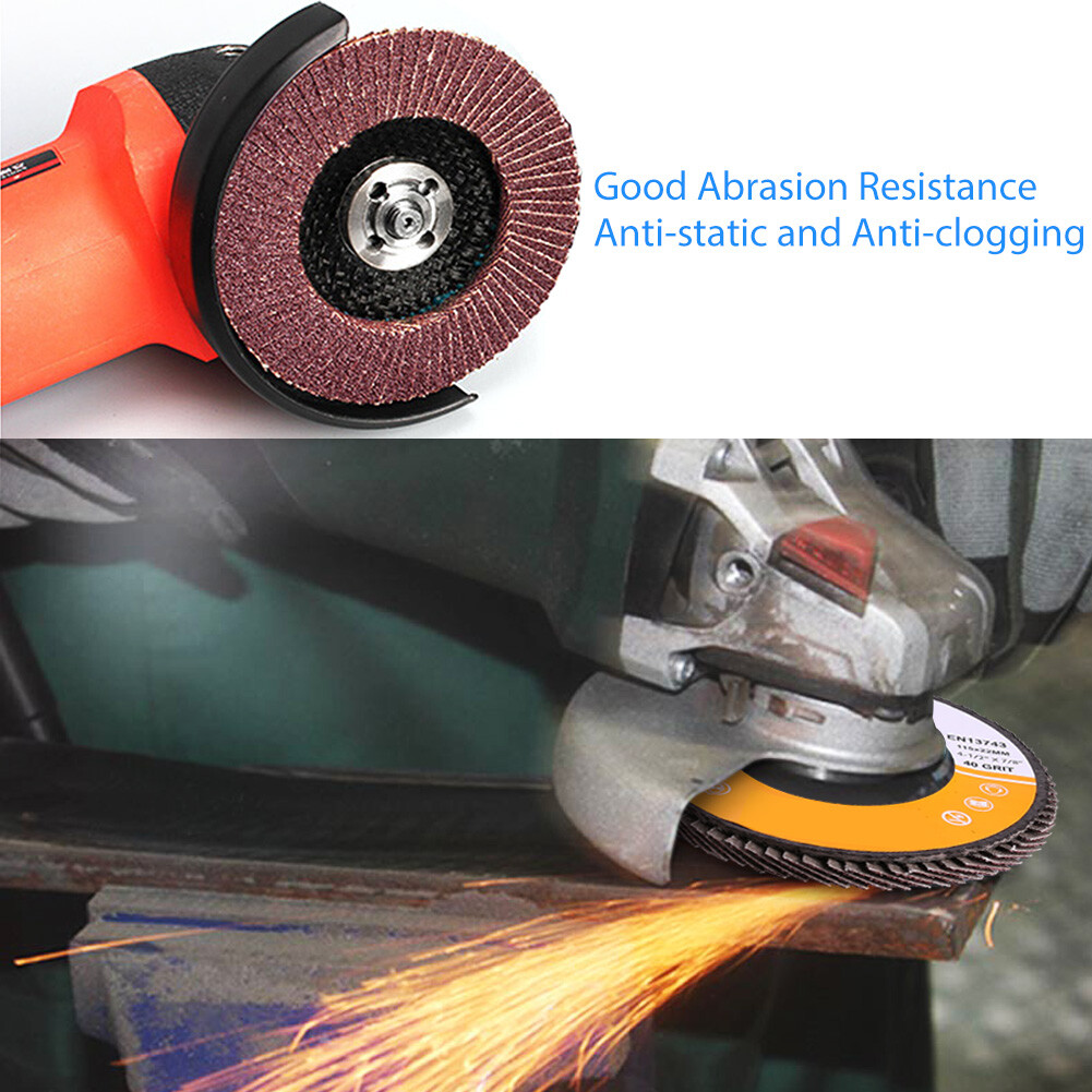 20x 4.5″ 4-1/2 Flap Discs 40 60 80 120 Grit Sanding Grinding Wheels Assorted T27