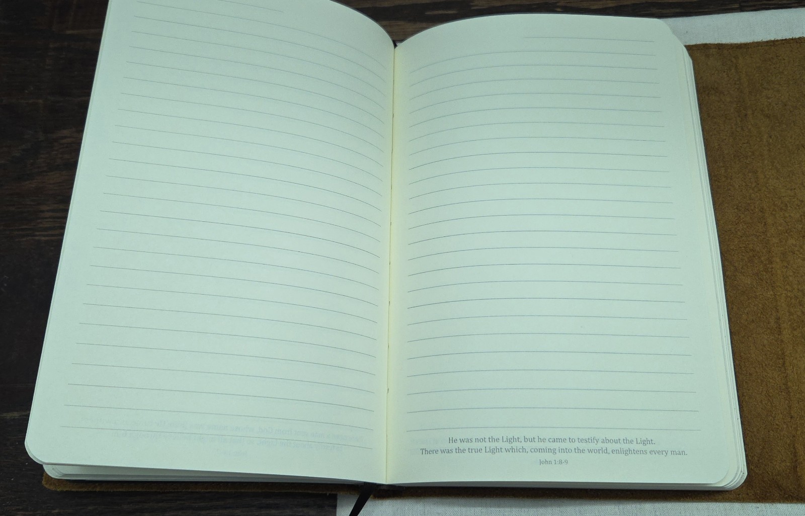 Christian Art Gifts “In The Beginning” Premium Full Grain Leather Journal NEW