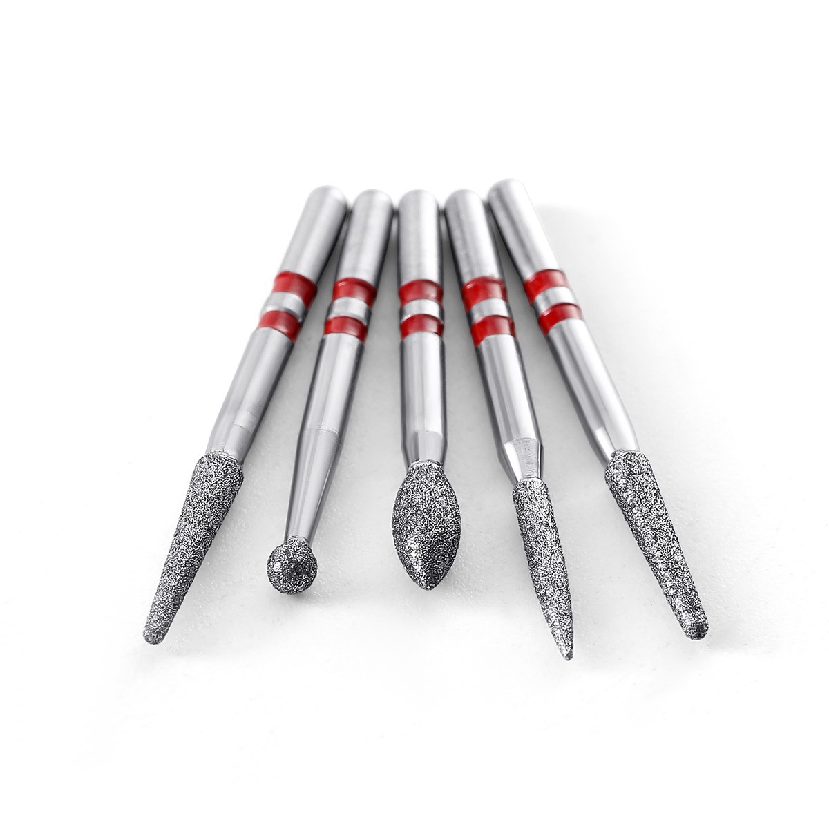 5pcs Dental Diamond Zirconia Cutting Burs Kit FG 1.6mm Fit High Speed Handpiece