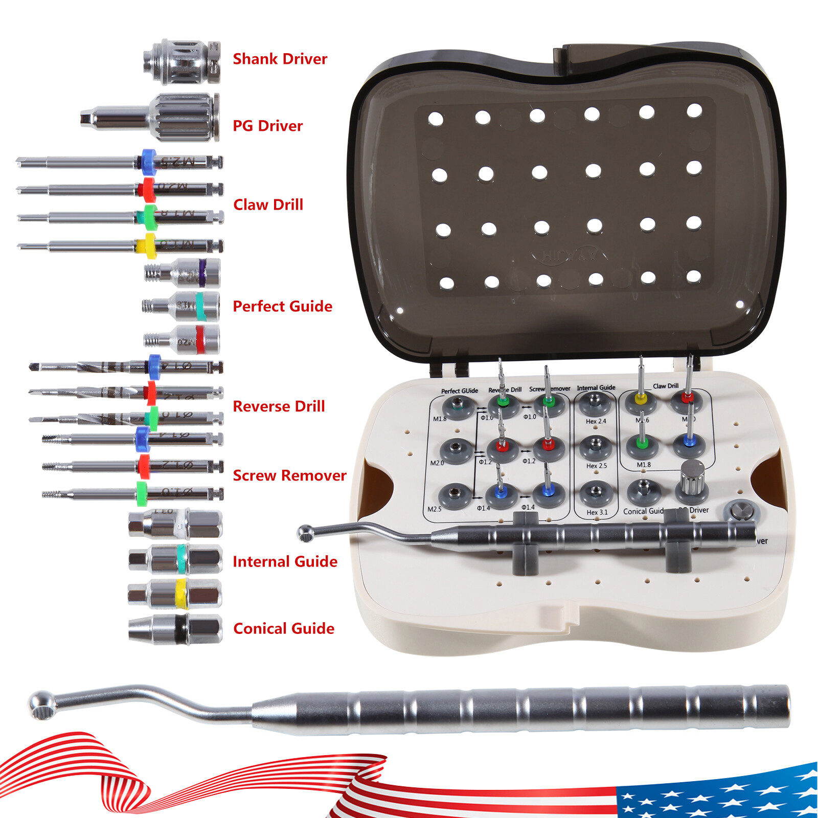 US Dental Implant Broken Screw Removal Kits Surgical Tool Instrument NeoBiotech