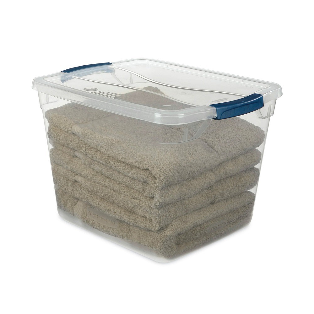 Rubbermaid RMCC300014 30 qt Clever Store Basic Latch-Lid Container – Clear New