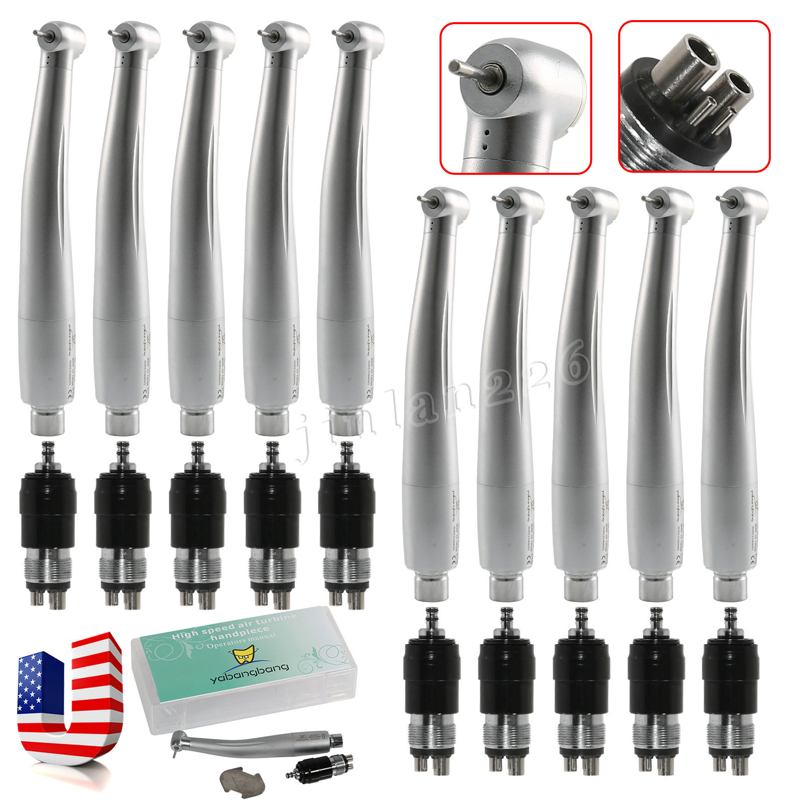 NSK Style Dental Standard Head High Speed Handpiece Quick Coupler 4 Hole