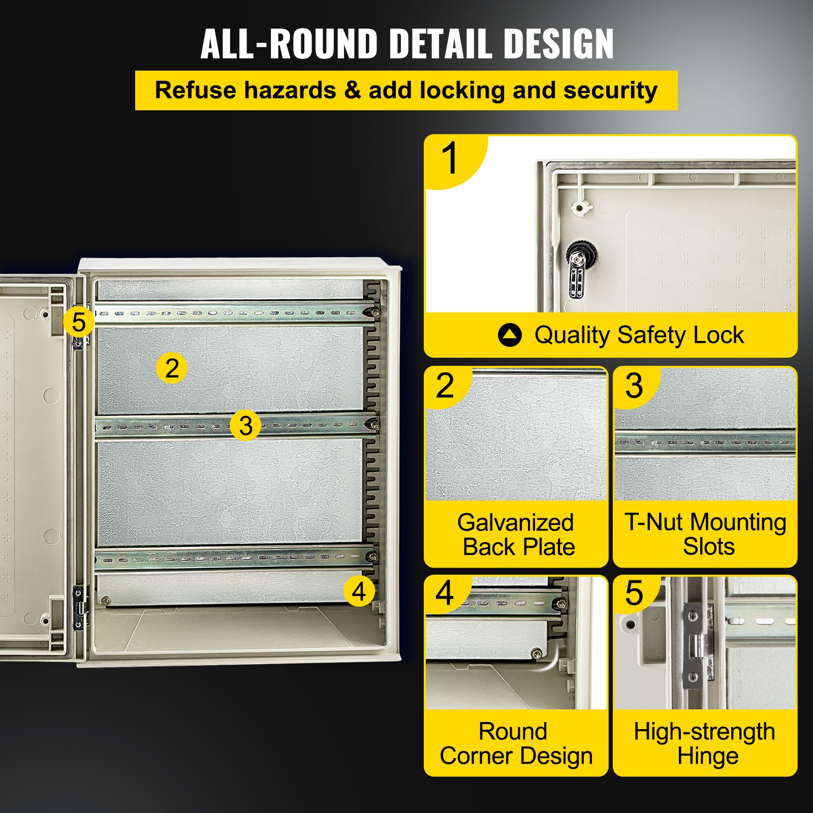 Uimoso Fiberglass Electrical Enclosure Box 19.7×15.7×7.9 in Wall Mount