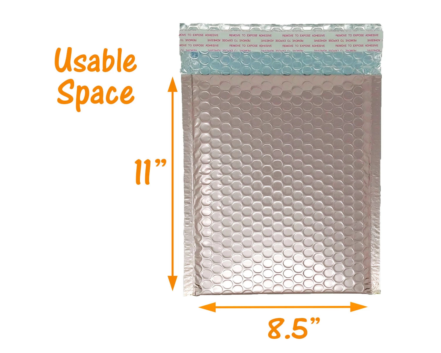 Nude Pink Metallic Bubble Mailers 8×12, 6×10, 4×8, Assorted Combo Shipping Pack
