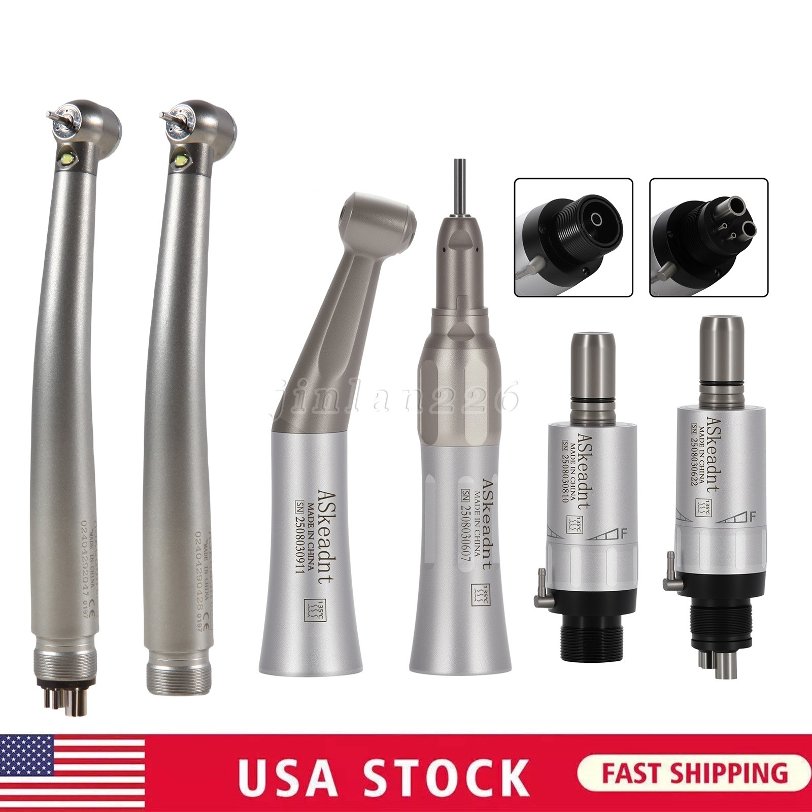 NSK Style Dental Pana Max LED High Low Speed Handpiece Air Turbine kit 2/4 Hole