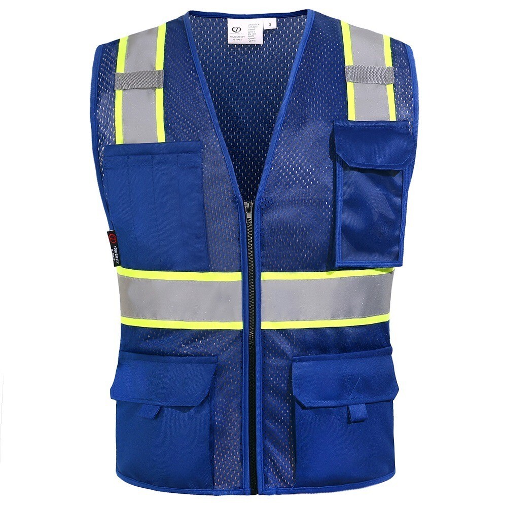 FX Two Tone Black Safety Vest with 4 Front Pocket XSmall to 3XL