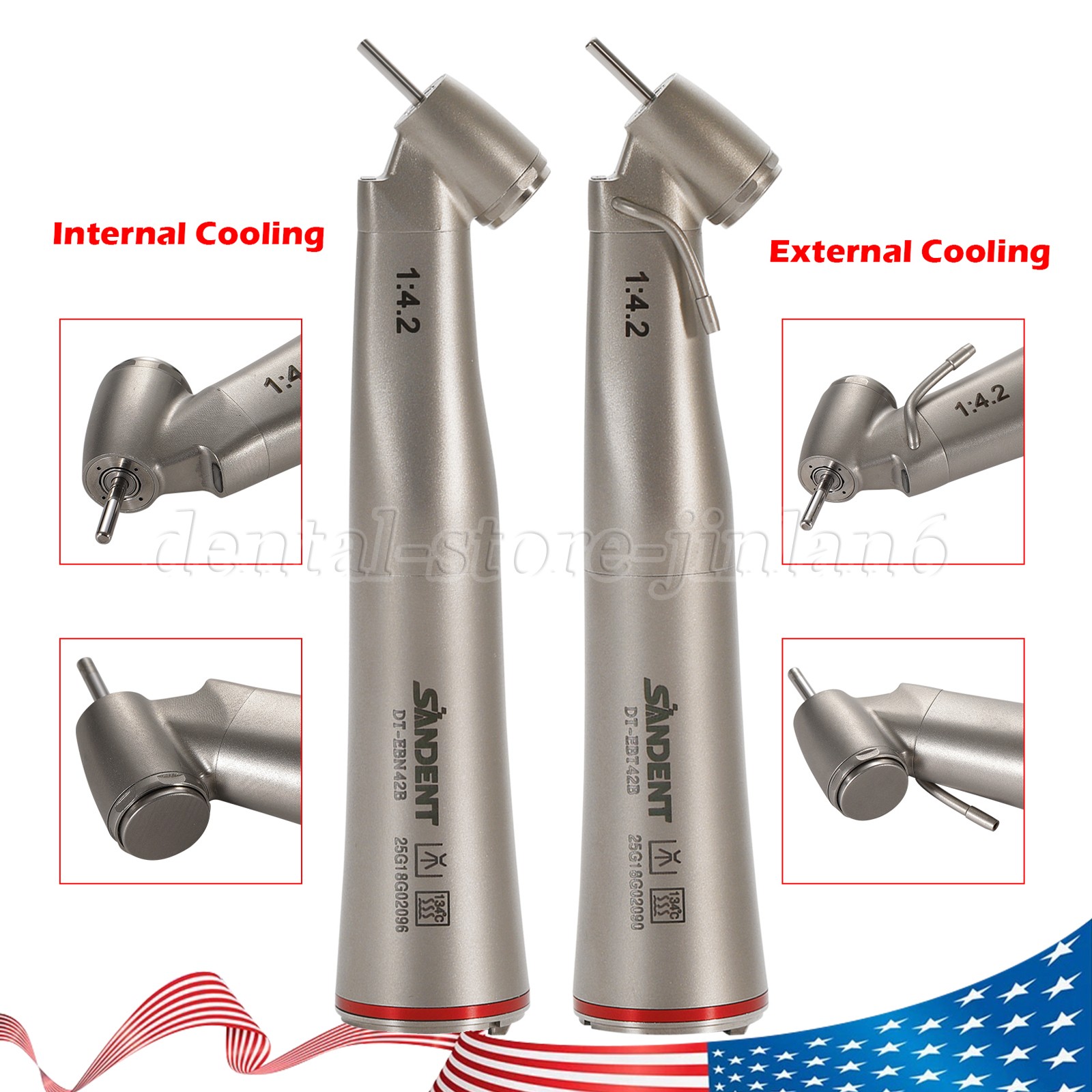 Dental 1:4.2 45° Fiber Optic Contra Angle Electric Surgical Handpiece For NSK