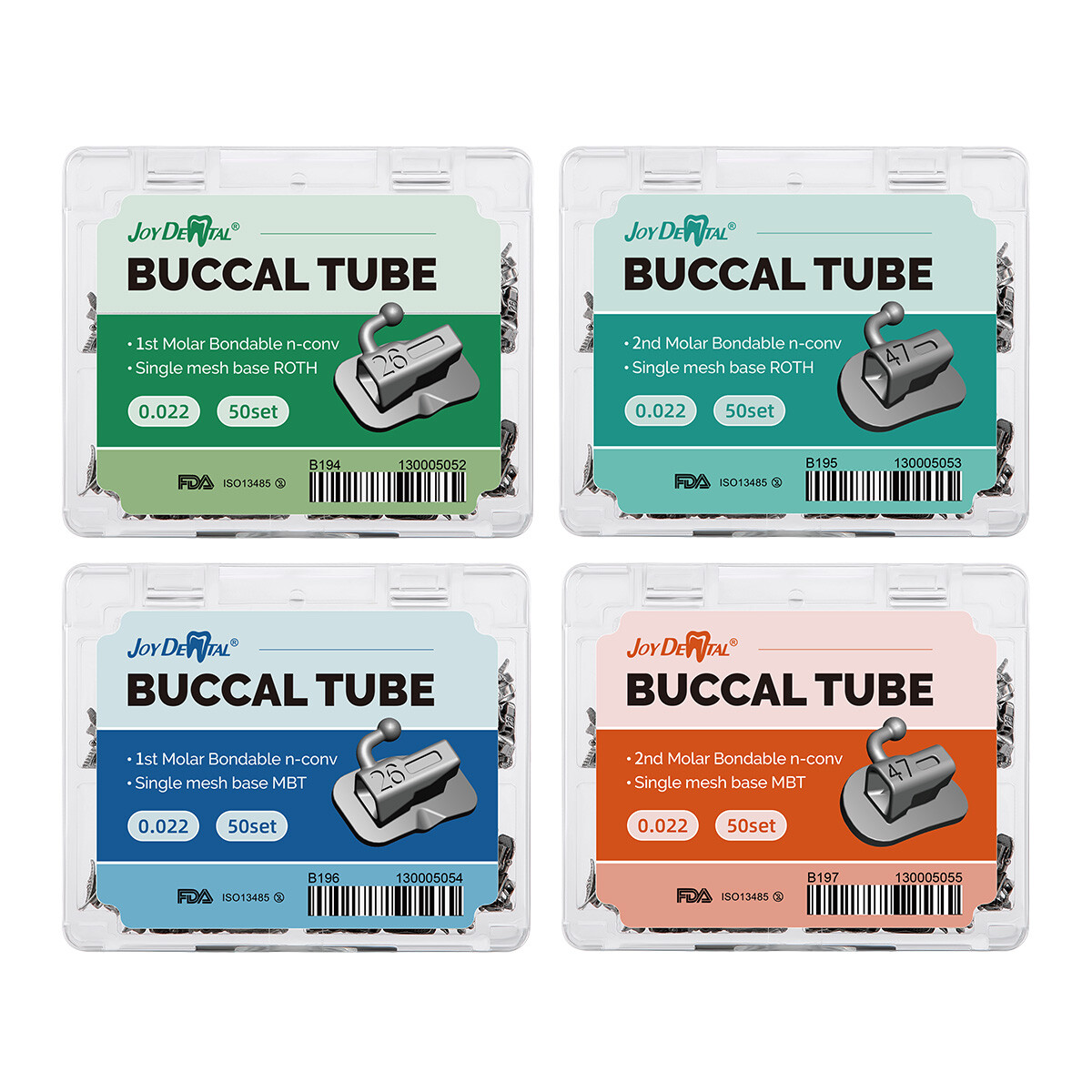 50Sets Dental Orthodontic Buccal Tube 1st 2nd Molar Tube Roth MBT 022/018