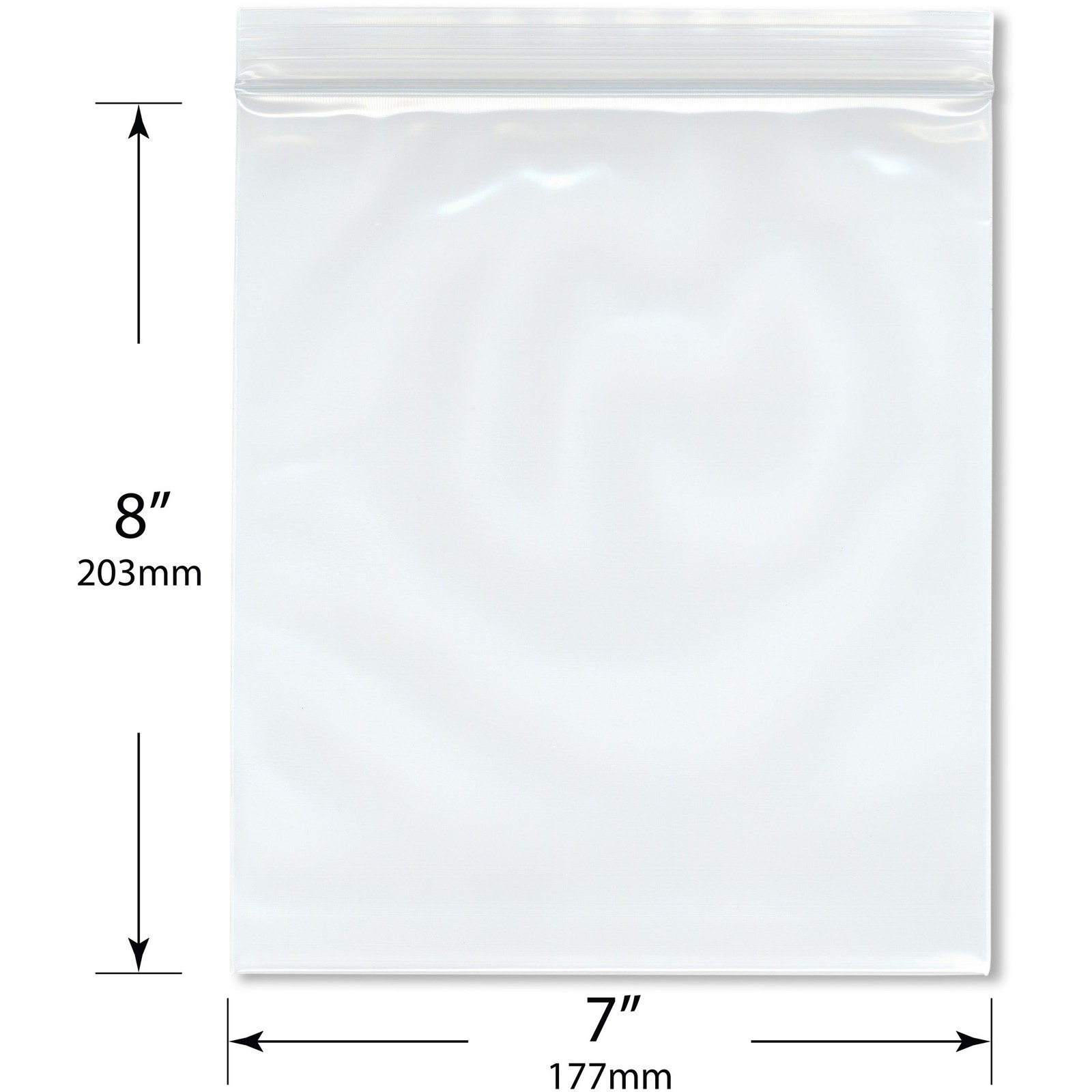 Plymor 7″ x 8″, 6 Mil Industrial Duty Zipper Reclosable Plastic Bags