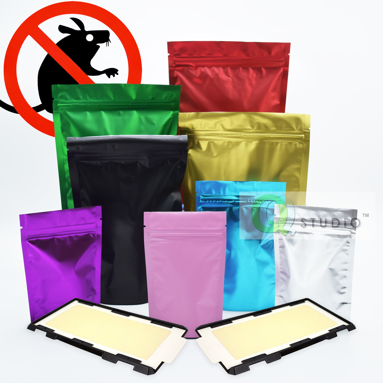Zip Seal Packaging Bags, Stand Up Mylar Smell Proof Foil Storage Pouches 100/pk