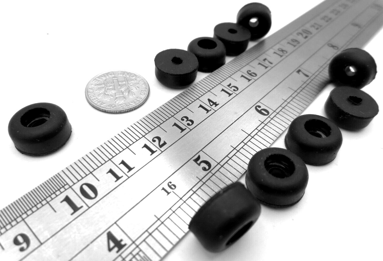 Screw-On Rubber Bumper Pad Foot – 1/8″ Screw Hole 1/2″ Pad 1/4 Tall – Free Ship!