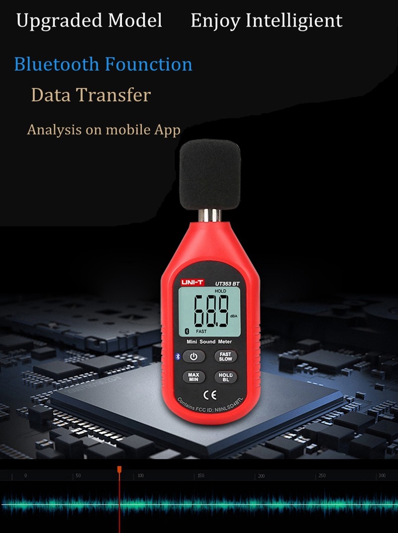 UNI-T Digital Bluetooth Sound Level Meter Decibel Noise Tester 30-130dB UT353BT