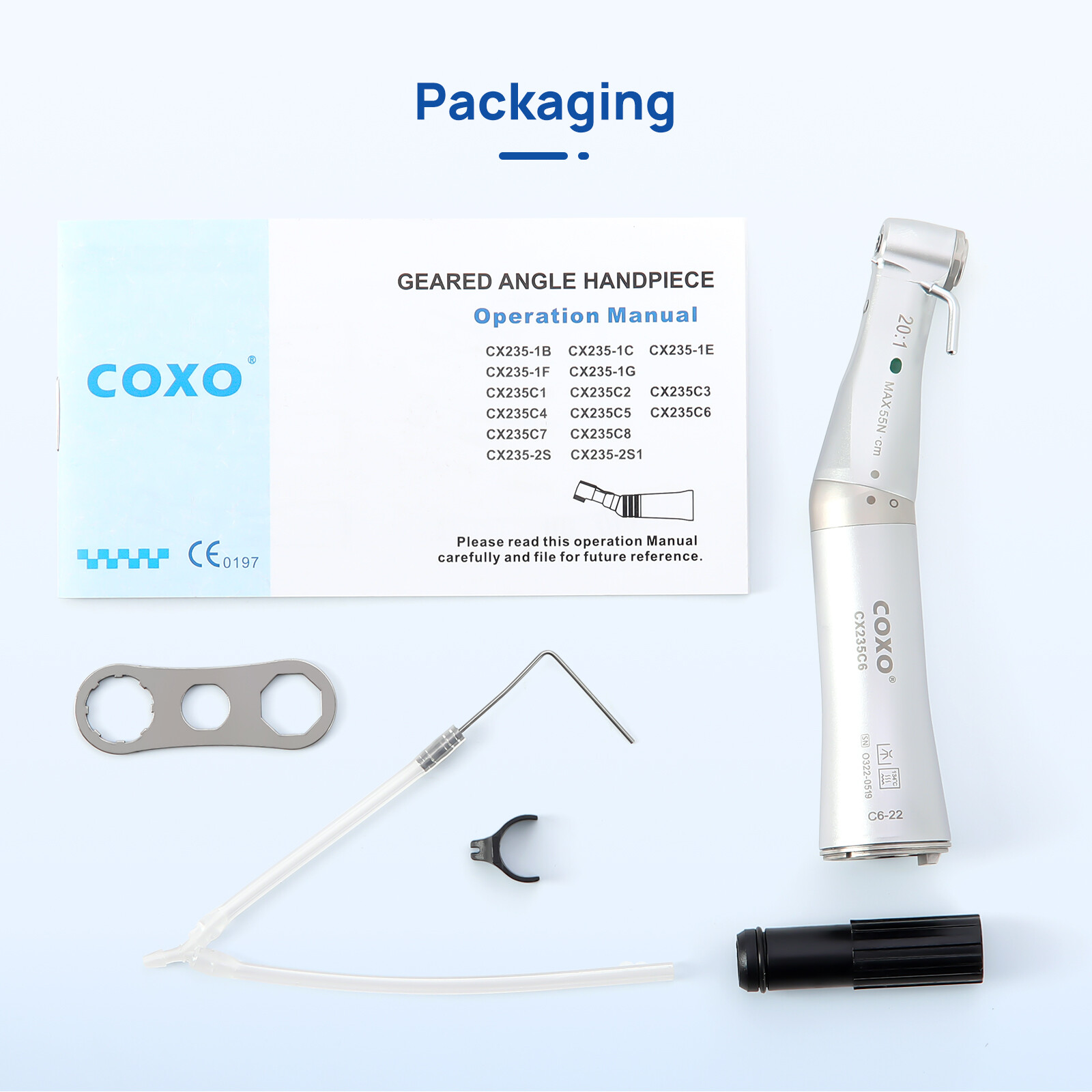 COXO Dental 20:1 Implant Surgical Handpiece Contra Angle LED External Water