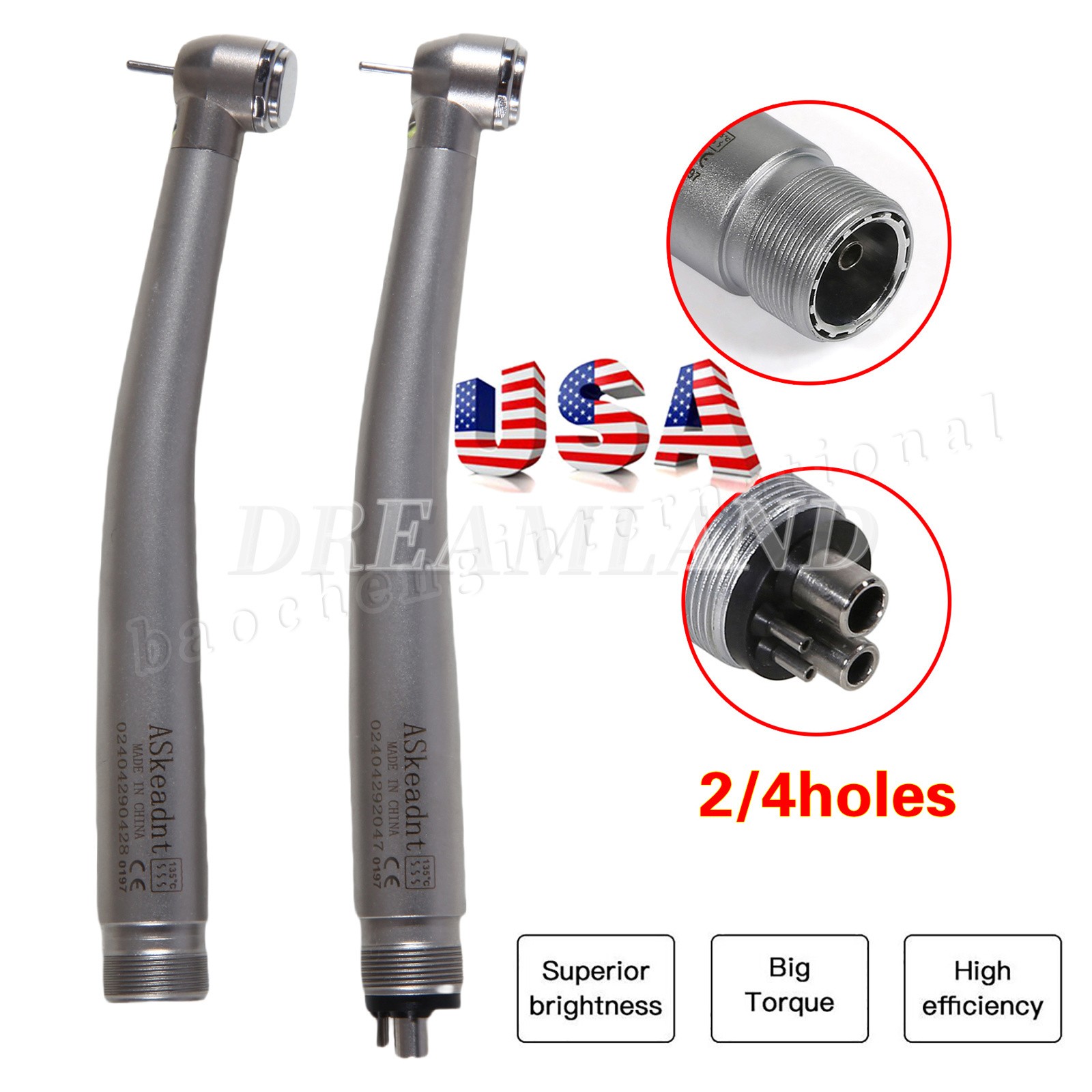 Turbina LED 2/4 orificios con pieza mano de alta velocidad dental NSK Style