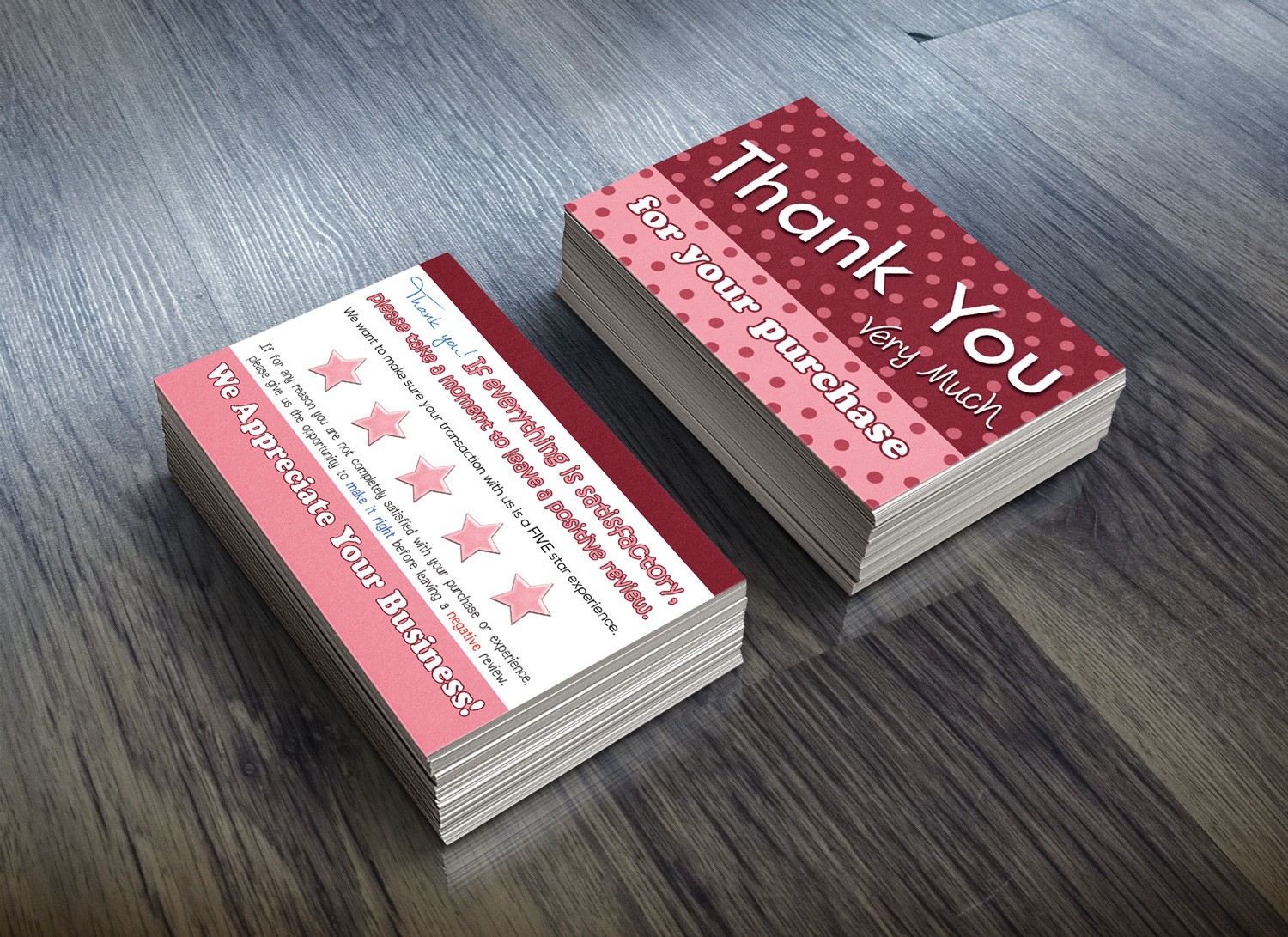 for eBay Seller Thank You For Your Purchase Cards Notes Pink Set 50 250 500 1000