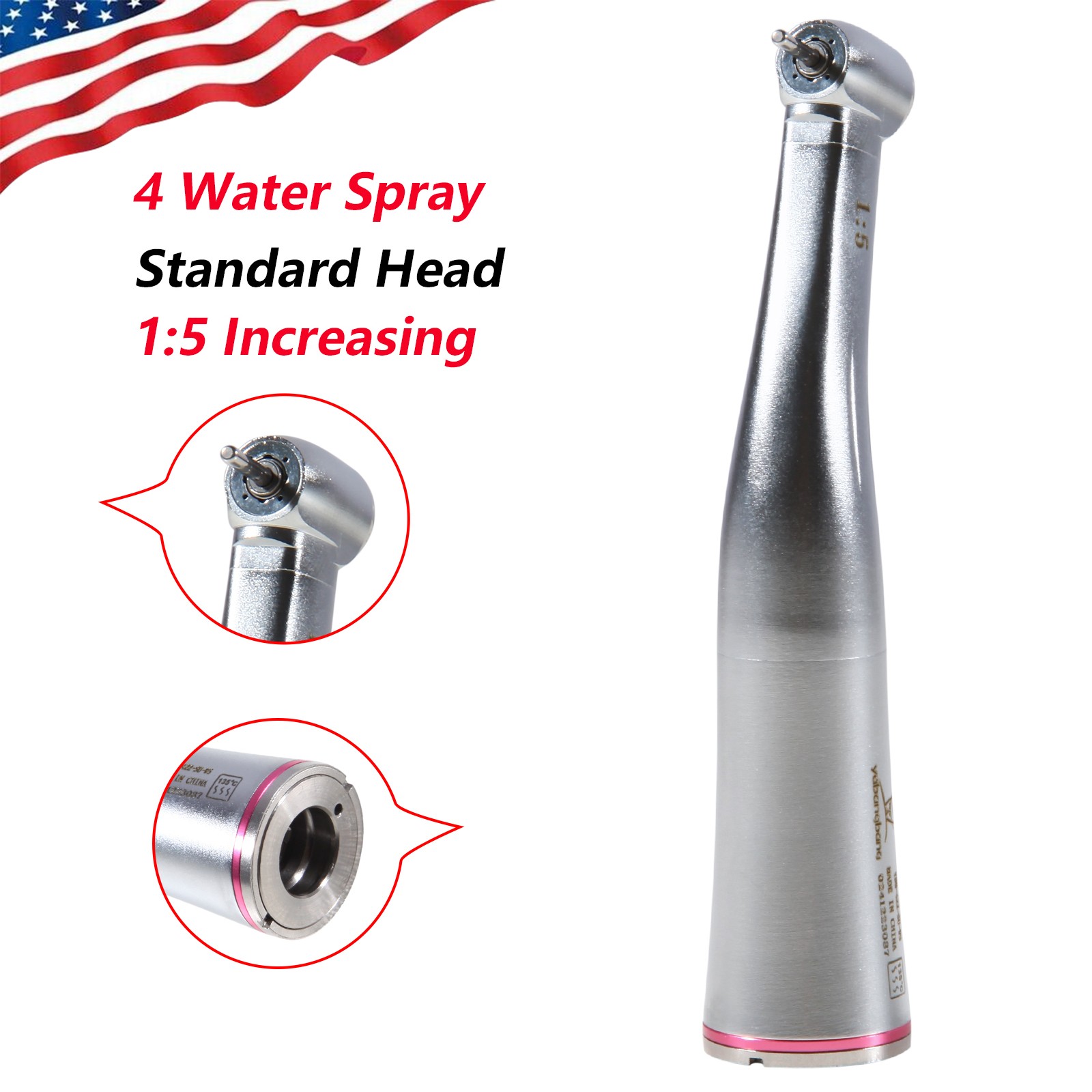 Dental 1:5 Fiber Optic LED Contra Angle Handpiece Fits NSK/Kavo Mini Head