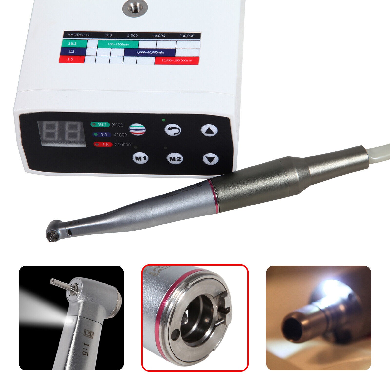 US NSK Style Dental Brushless LED Electric Micro Motor 1:5 Increasing Handpiece