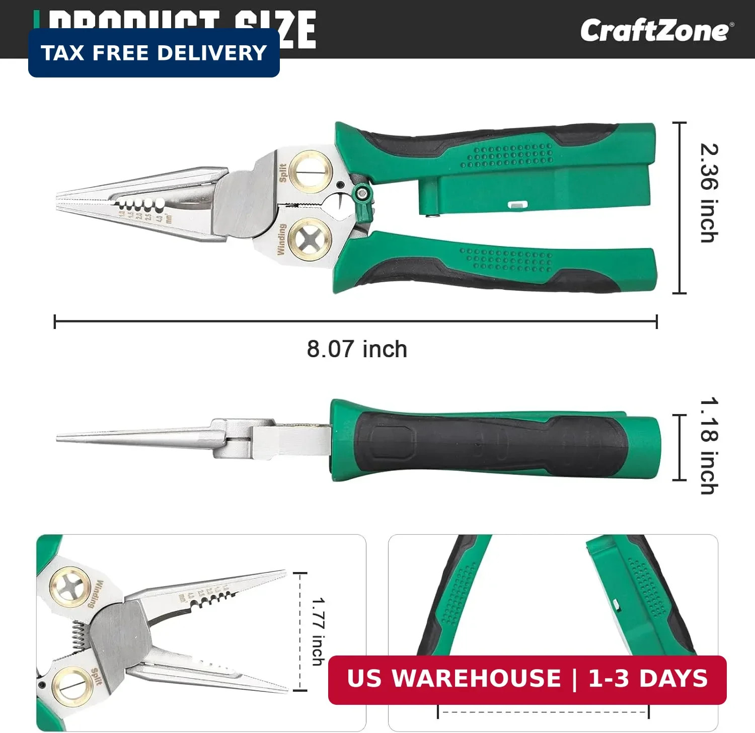 8 in 1 Wire Stripper with Voltage Tester, Multi-function Electric Wire Stripping