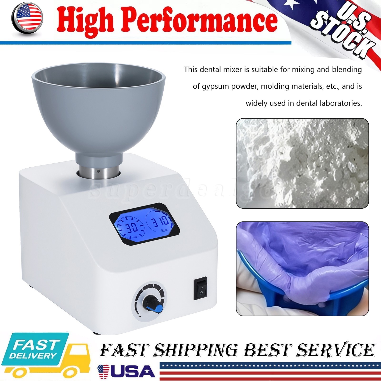 ALGINATE DENTAL MIXER LAB IMPRESSION MATERIAL 110V or 220V ne