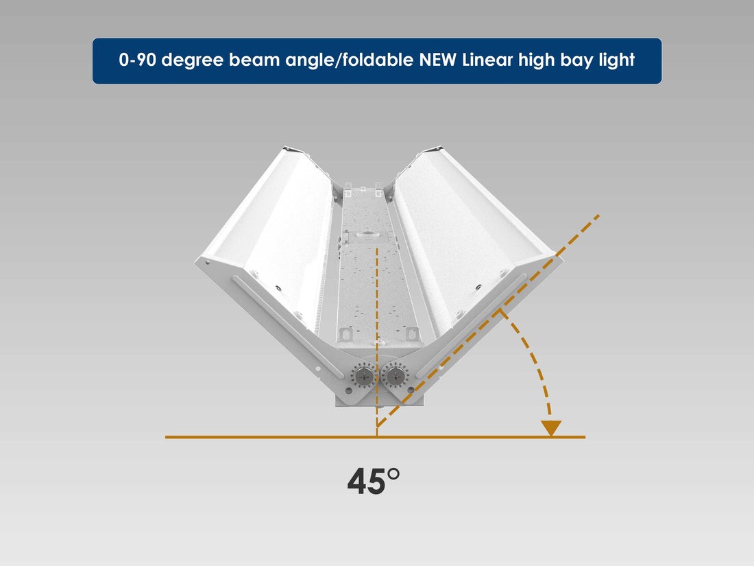 Led Linear High Bay Foldable Light 300W 45000LM 5000K Warehouse Garage Lighting