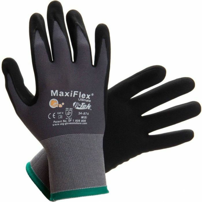 6 PR. PIP 34-874 MaxiFlex Micro Foam Nitrile Grip Coated PROTECTIVE WORK GLOVES