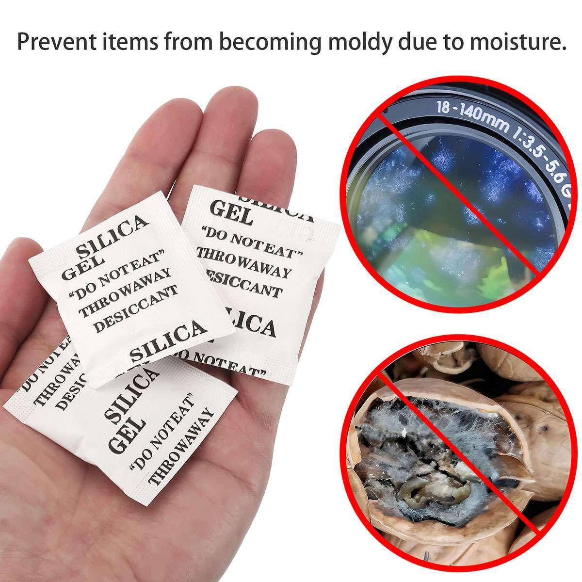 60/100pcs Silica Gel Packets 5g Grams Desiccant Pack Moisture Absorber Reusable