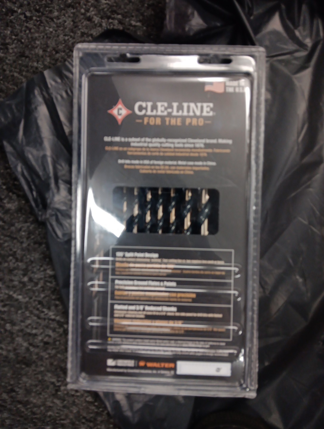 Cle-Line 18 Piece Black & Gold Drill Bit Set C18132 135 Split Point New