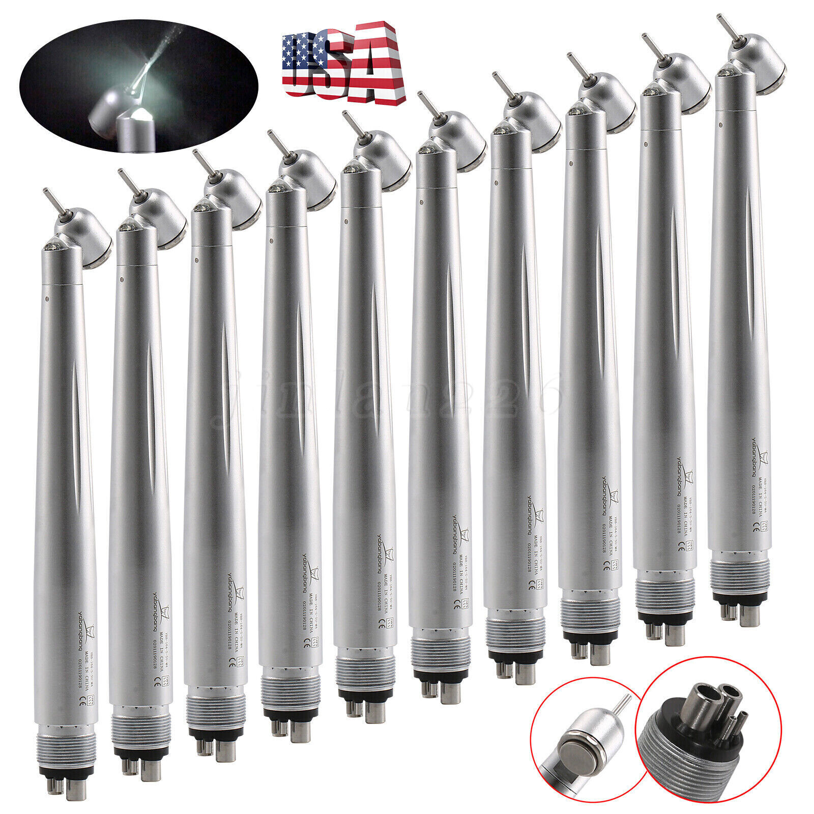 NSK Ti-Max X450 M4 Surgical 45° LED Speed Handpiece Dental Triple Water Jet 18W