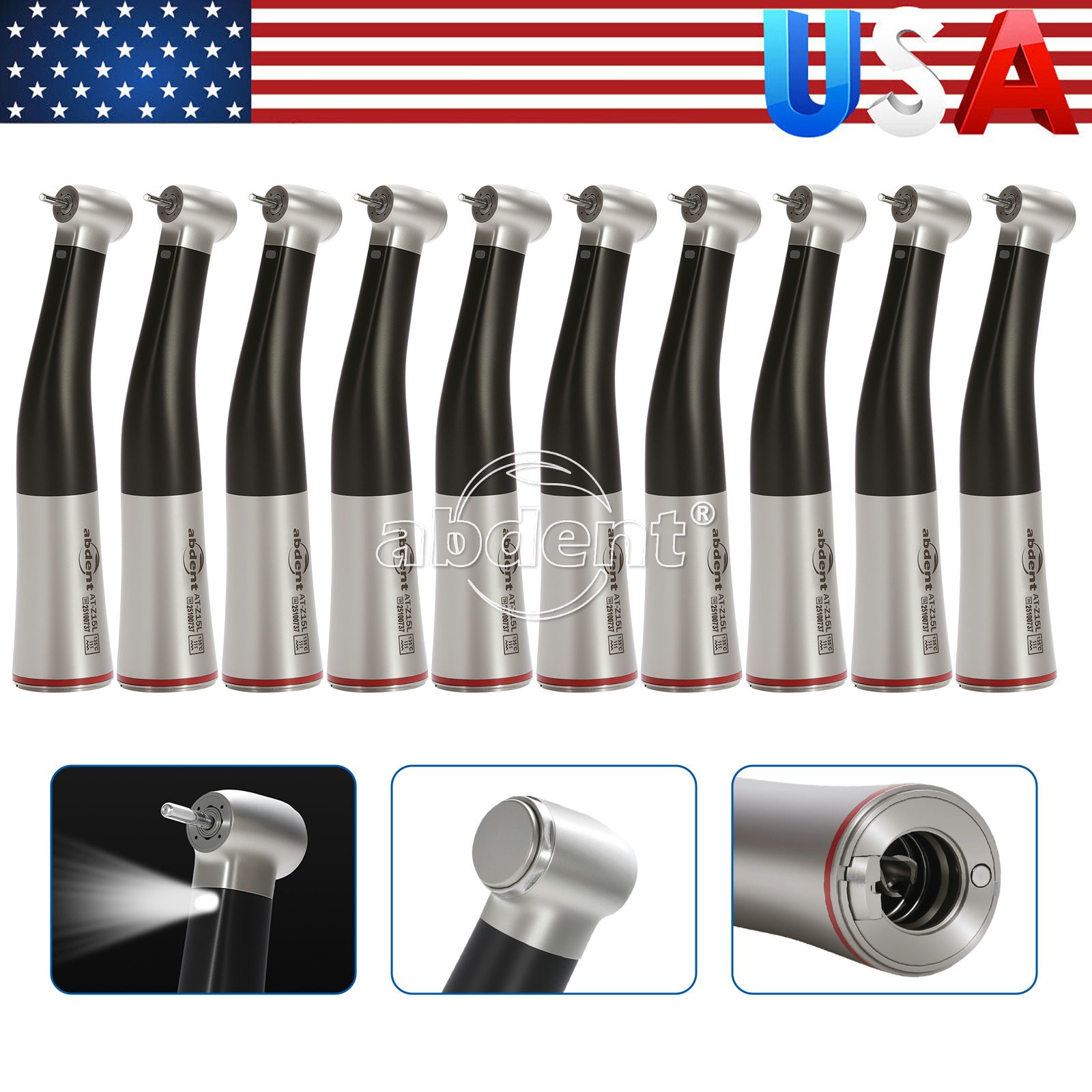 1/5/10 Ab abdent 1:5 LED Fiber Optic Increasing Electric Contra Angle Handpiece