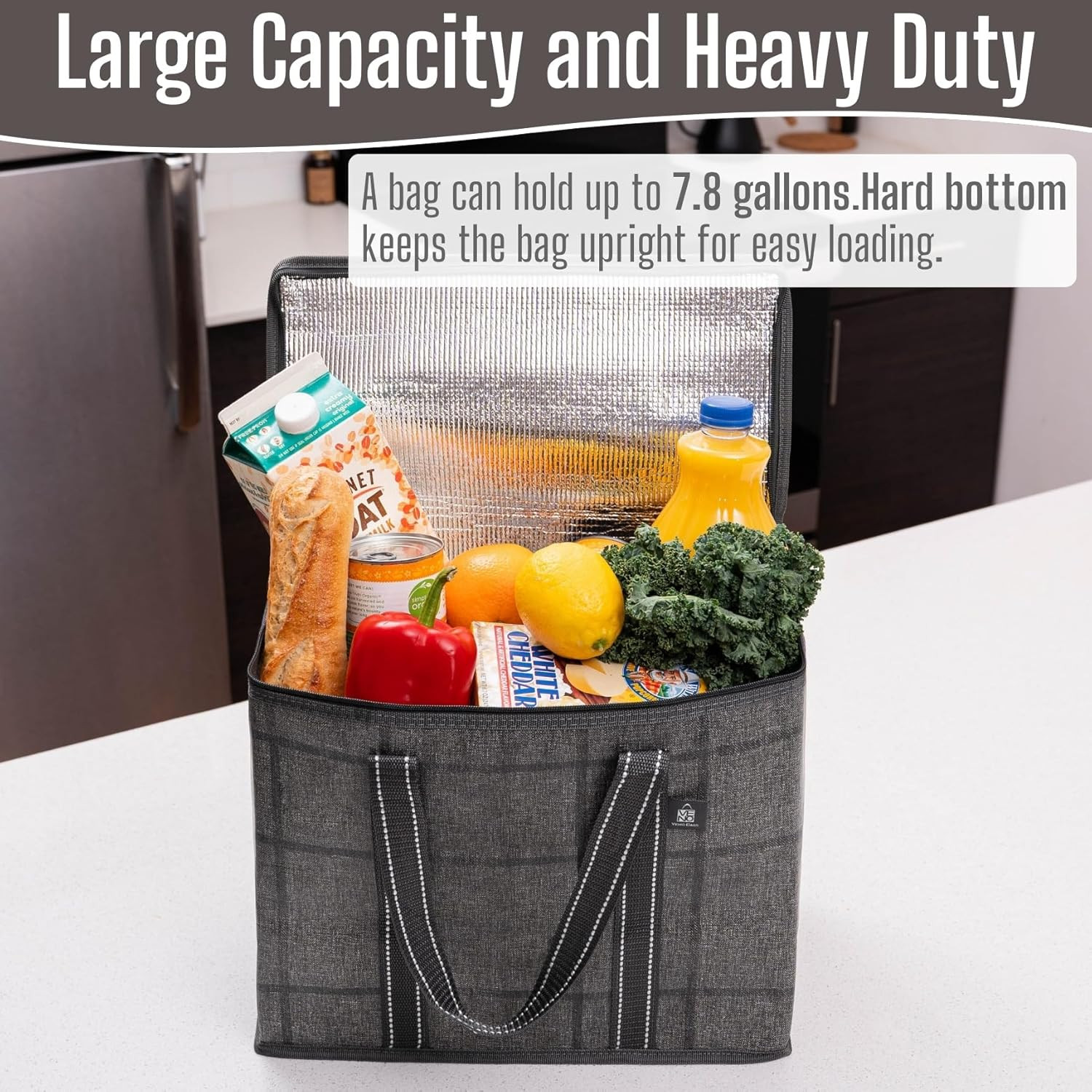 VENO 2 Pack Cooler Bag and Insulated Grocery Bags for Food Delivery, Collapsible