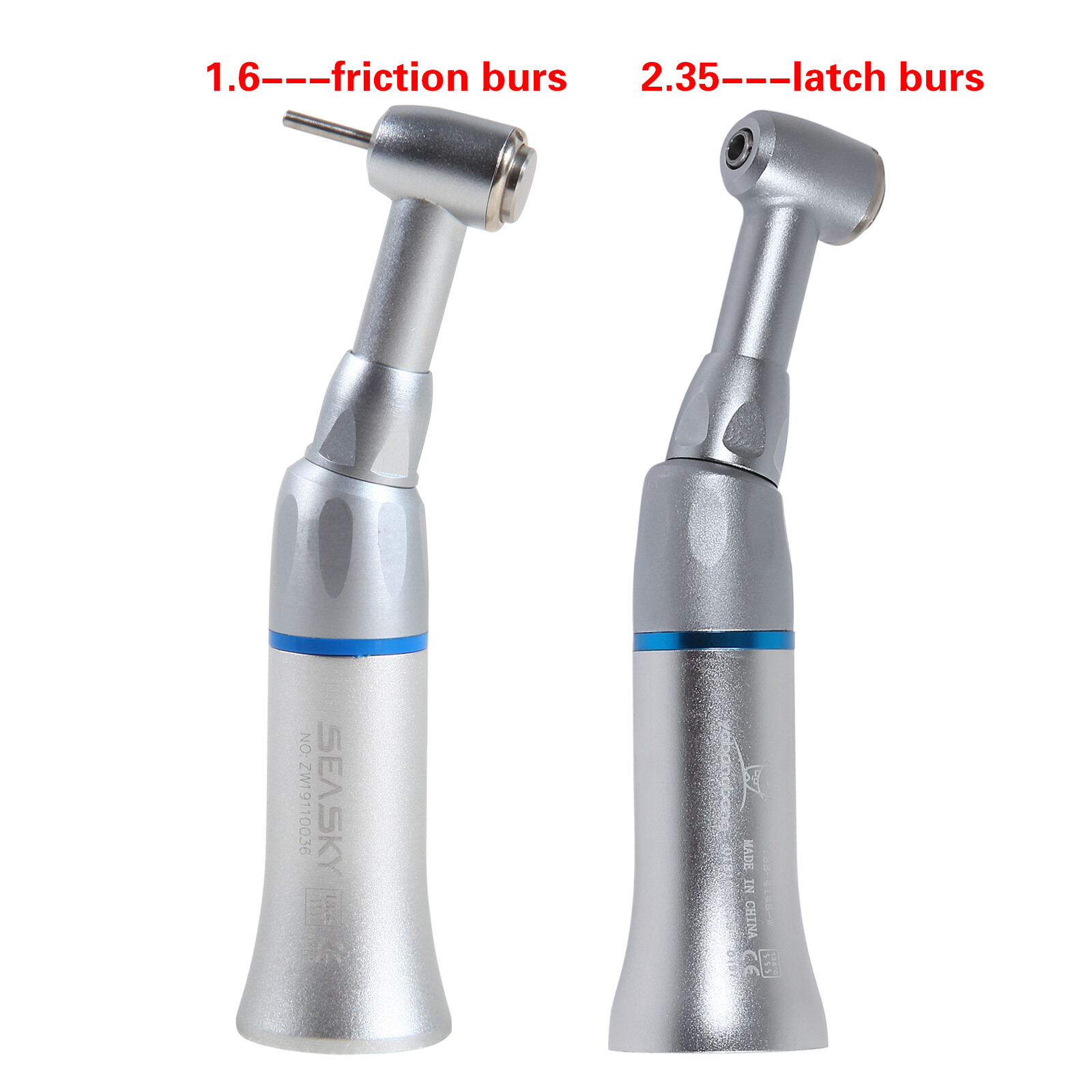 Dental Low Speed Handpiece Push Contra angle Burs FG 1.60mm RA/CA 2.35mm F4