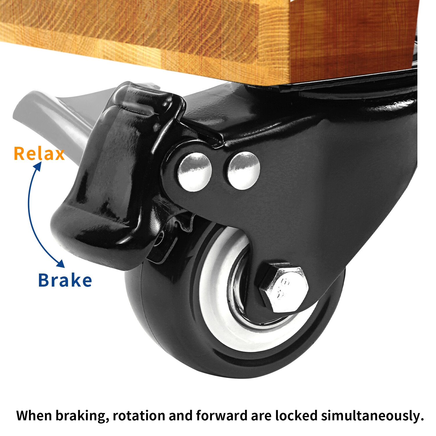 4 Units 2 inches Heavy Duty Universal Caster Wheels With Brake Swivel Top Plate