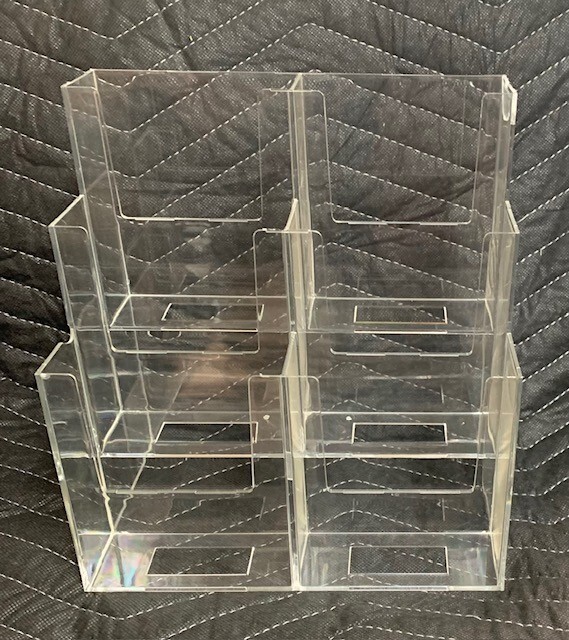 3-Tier 6-Pocket Clear Acrylic Tri-Fold Brochure Holders by Dazzling Displays New