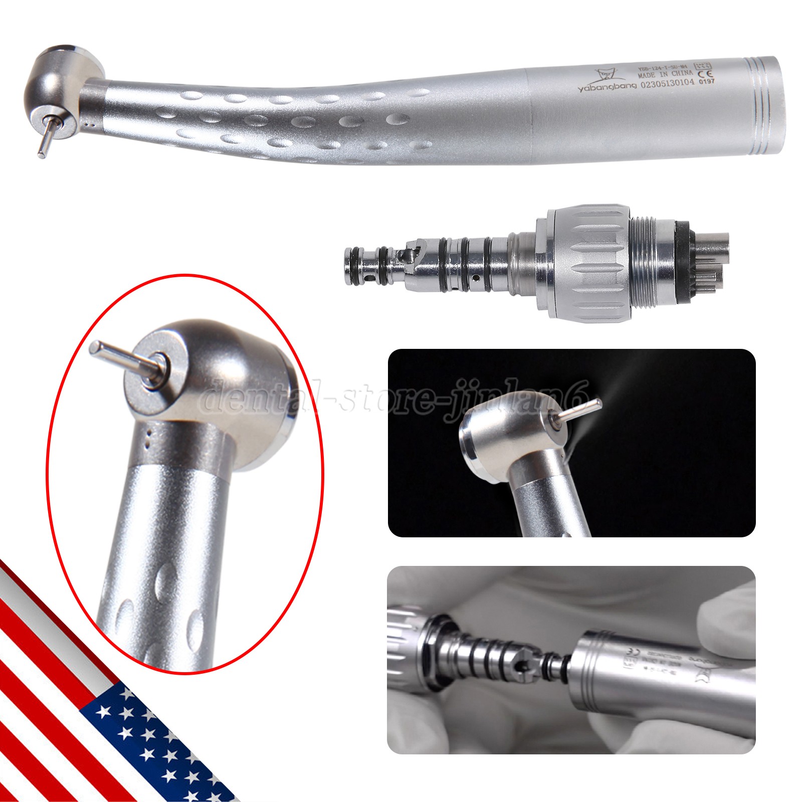 YABANGBANG Dental High Speed Handpiece with 4Hole Swivel Coupler For KaV GD4