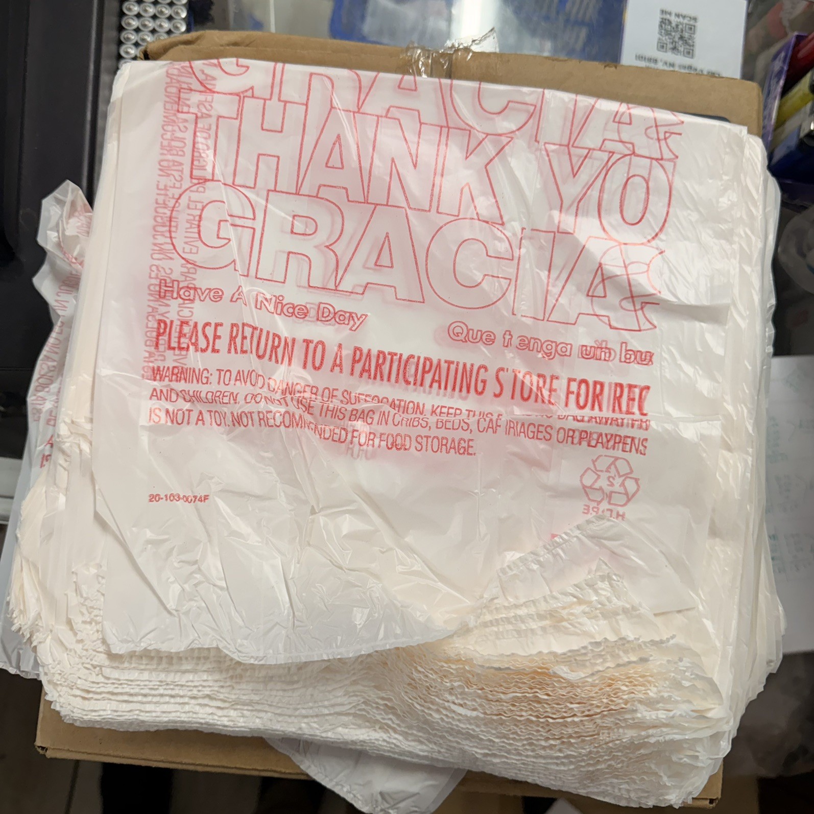 1000 T-Shirt Carry-Out Bags – 11.5″ x 6.5″ x 22″ NEW